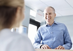 Man visiting the dentist