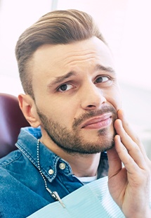 man with tooth pain