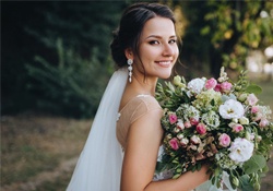 A woman in her wedding dress