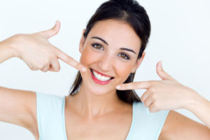 Young woman with white smile