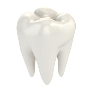 white dental crown standing alone