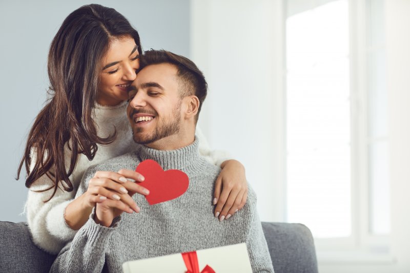 couple smiling on Valentine’s Day