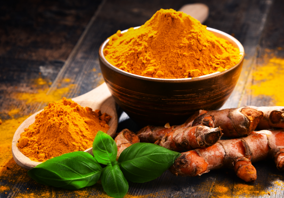 Bowl of ground turmeric