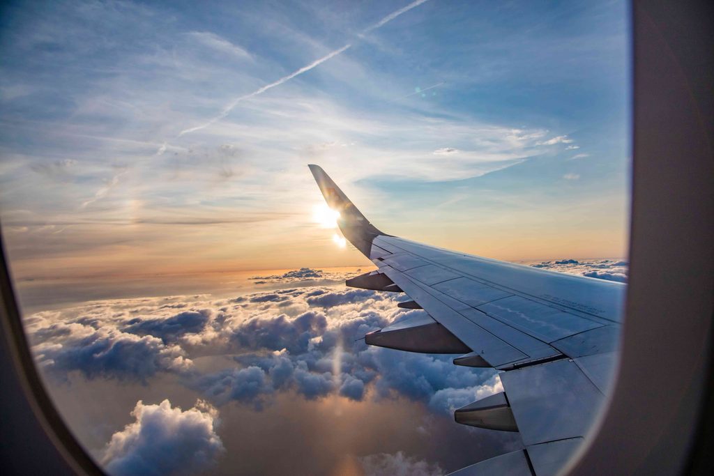 Looking out of a plane window